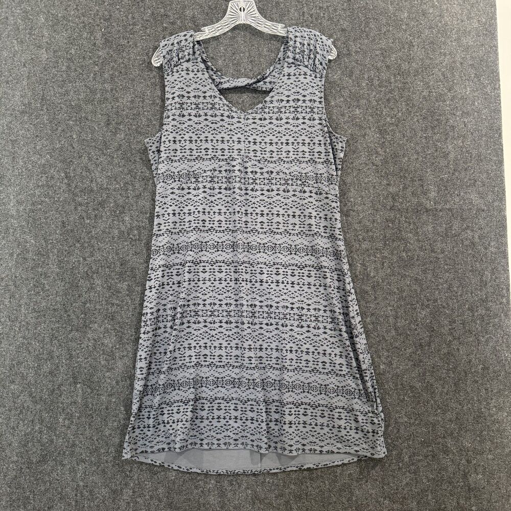 Marmot Dress Women's Large Gray Sleeveless Keyhole Back Patterned Casual Summer